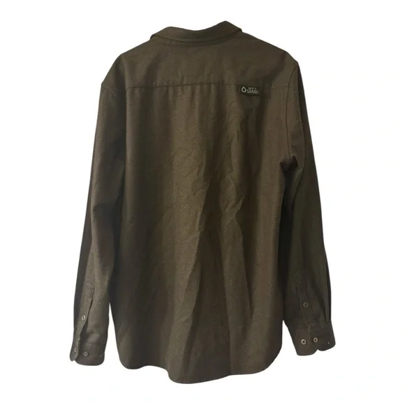 Wet Coast Brewery Brown Button Down Wool Shirt With Lime Green Logo - Picture 2 of 3